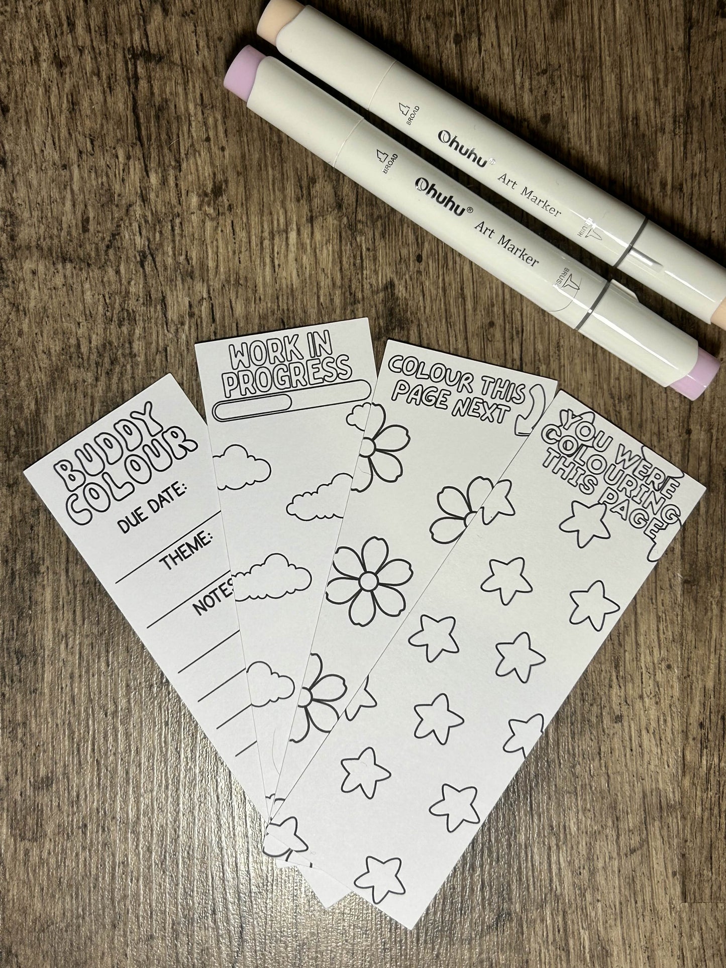 Colourable Bookmarks for Colouring Books