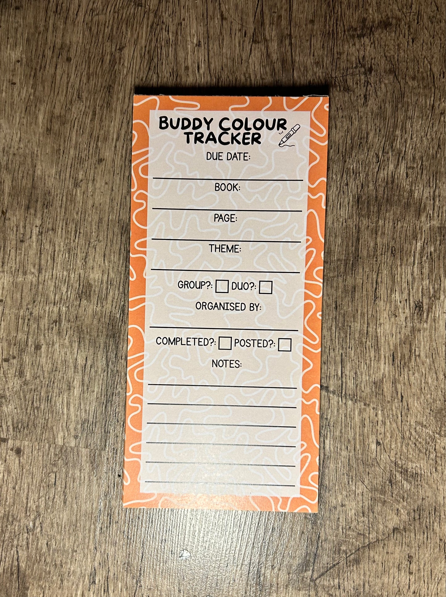 Buddy Colour Tracker Notepad (Grade B)
