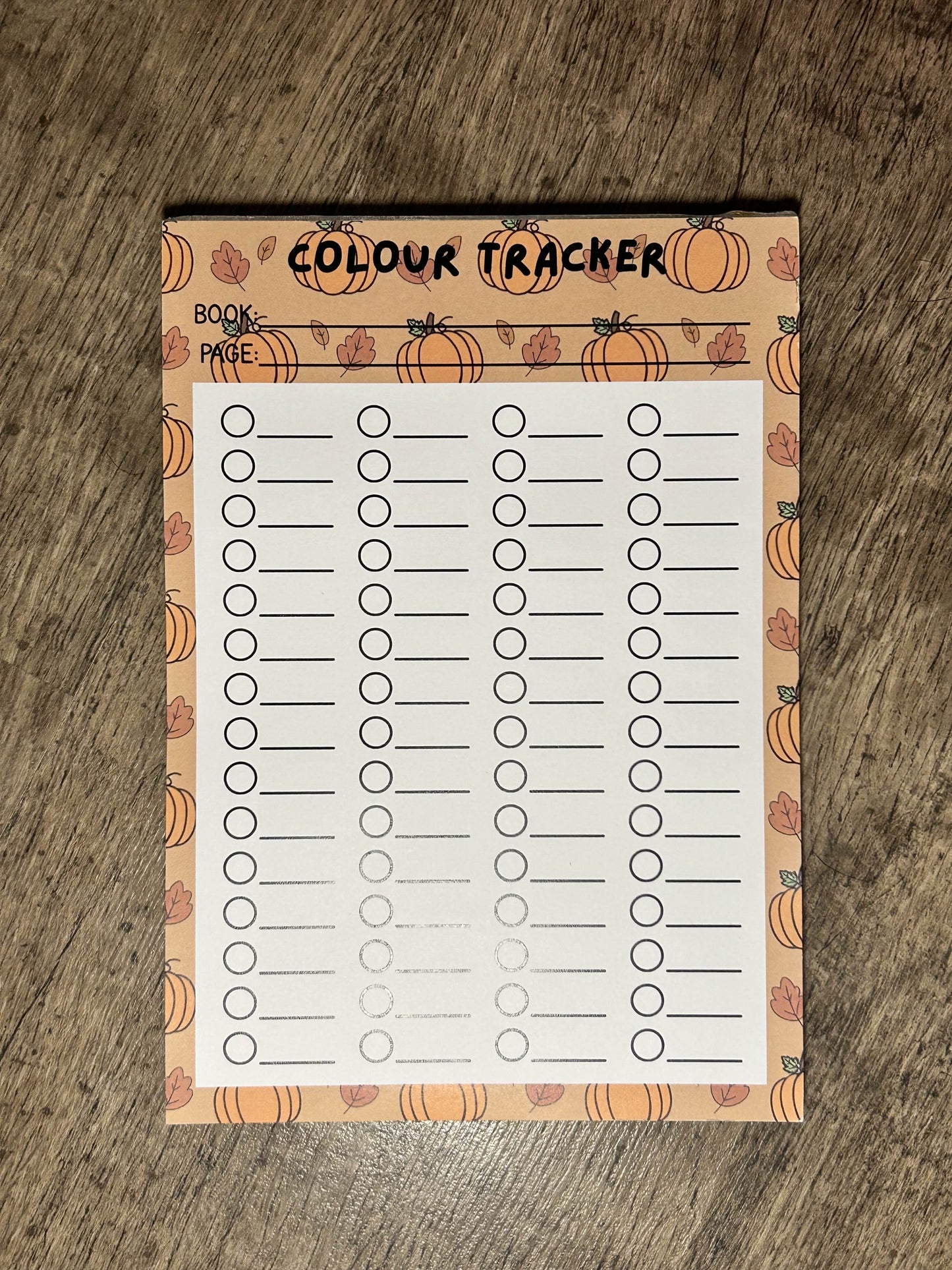 Colour Tracker Notepad - A5