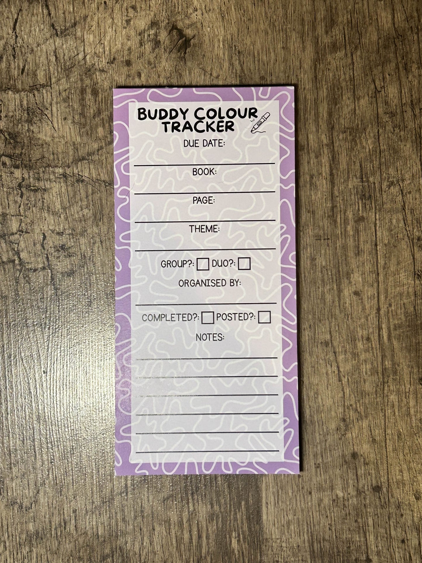 Buddy Colour Tracker Notepad (Grade B)