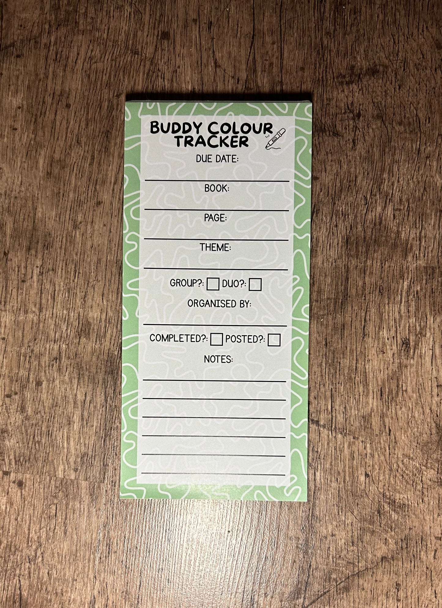 Buddy Colour Tracker Notepad (Grade B)