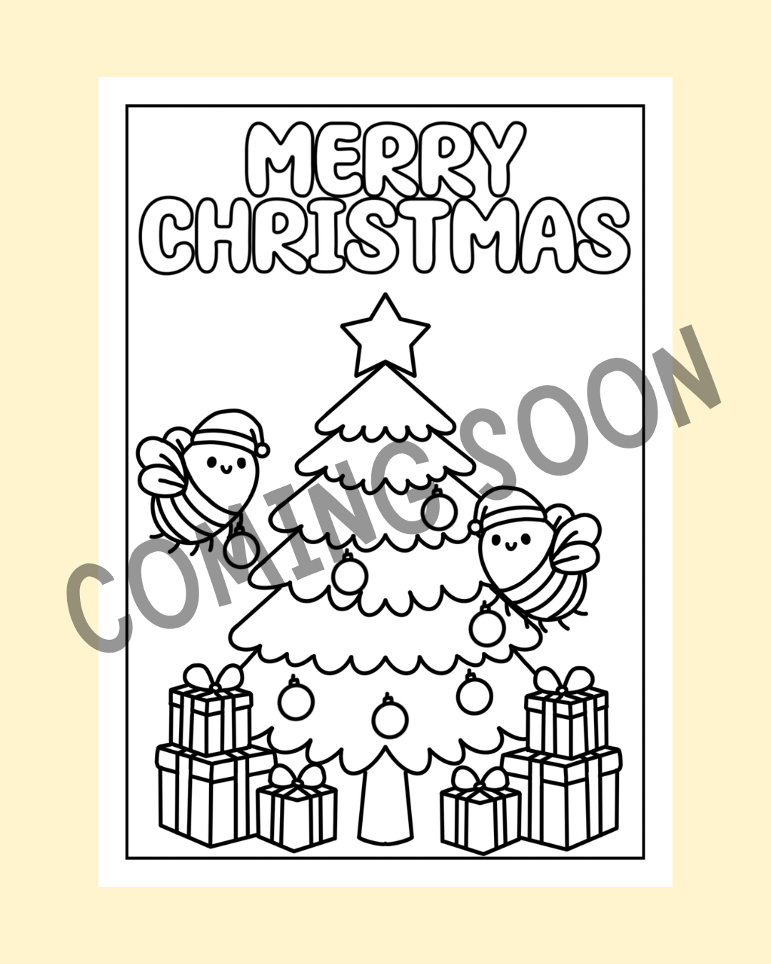 Colourable Christmas Postcard